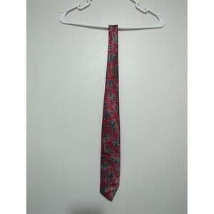 The Men's Store Red Paisley Polyester‎ Necktie Made in USA Vintage Style Tie